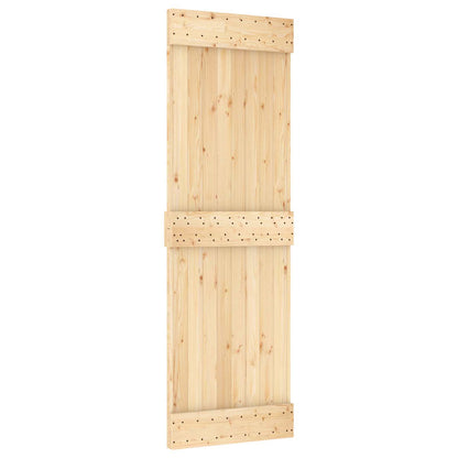 Sliding Door Natural and White 70 x 210 cm Solid Pine Wood