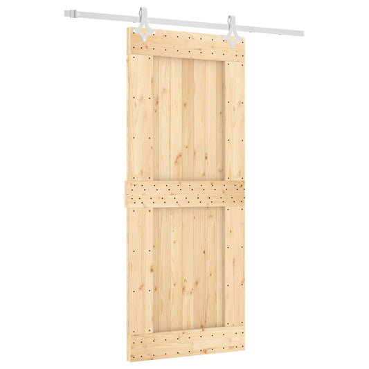 Sliding Door 85 x 210 cm Solid Pine Wood (Untreated)
