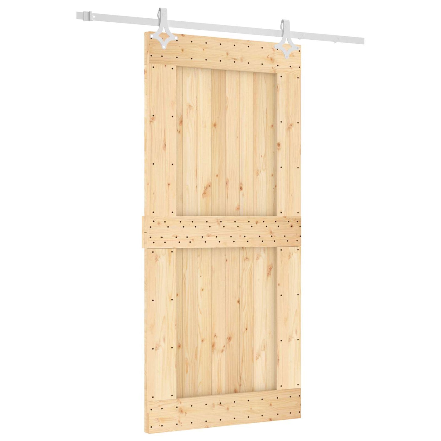 Sliding Door 95 x 210 cm Solid Pine Wood (Untreated)