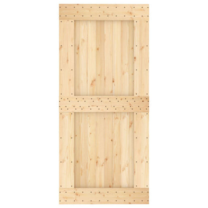 Sliding Door 95 x 210 cm Solid Pine Wood (Untreated)
