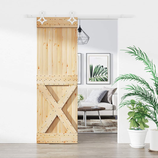 Sliding Door 70 x 210 cm Solid Pine Wood (Untreated)