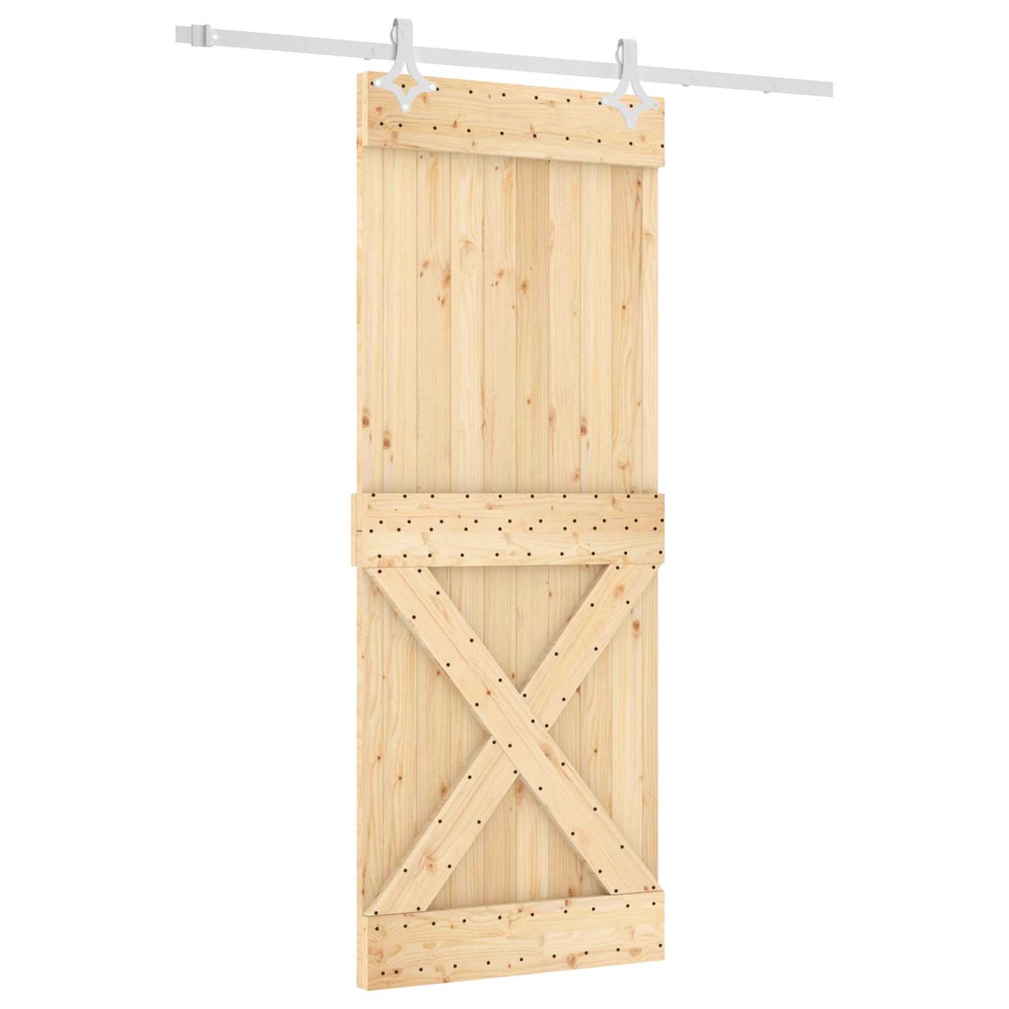 Sliding Door 80 x 210 cm Solid Pine Wood (Untreated)