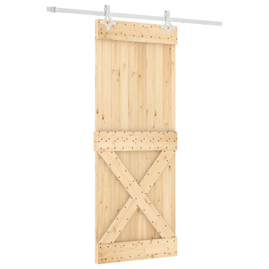 Sliding Door 80 x 210 cm Solid Pine Wood (Untreated)