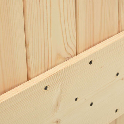 Sliding Door 90 x 210 cm Solid Pine Wood (Untreated)