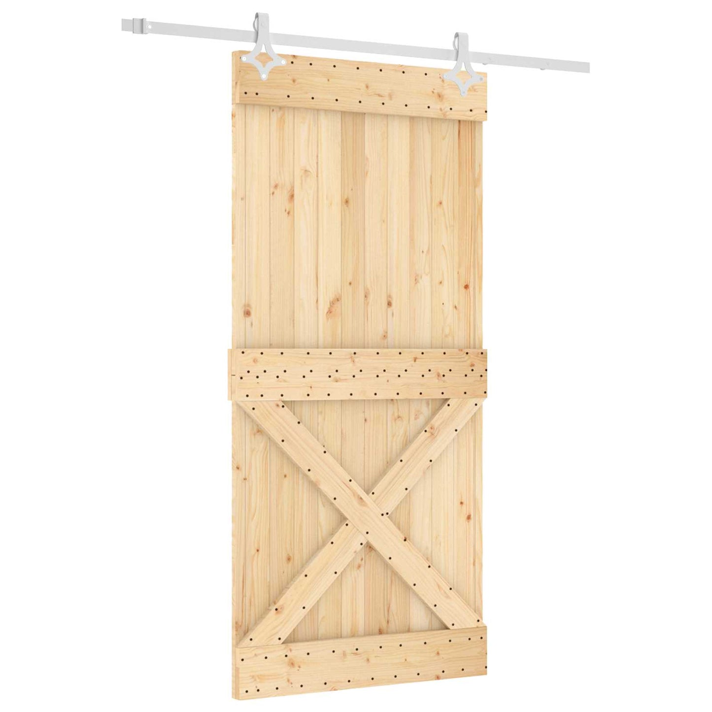 Sliding Door 95 x 210 cm Solid Pine Wood (Untreated)