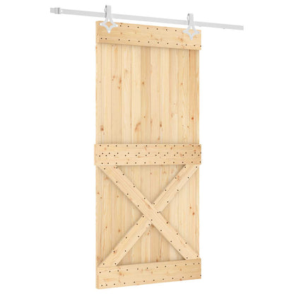 Sliding Door 95 x 210 cm Solid Pine Wood (Untreated)