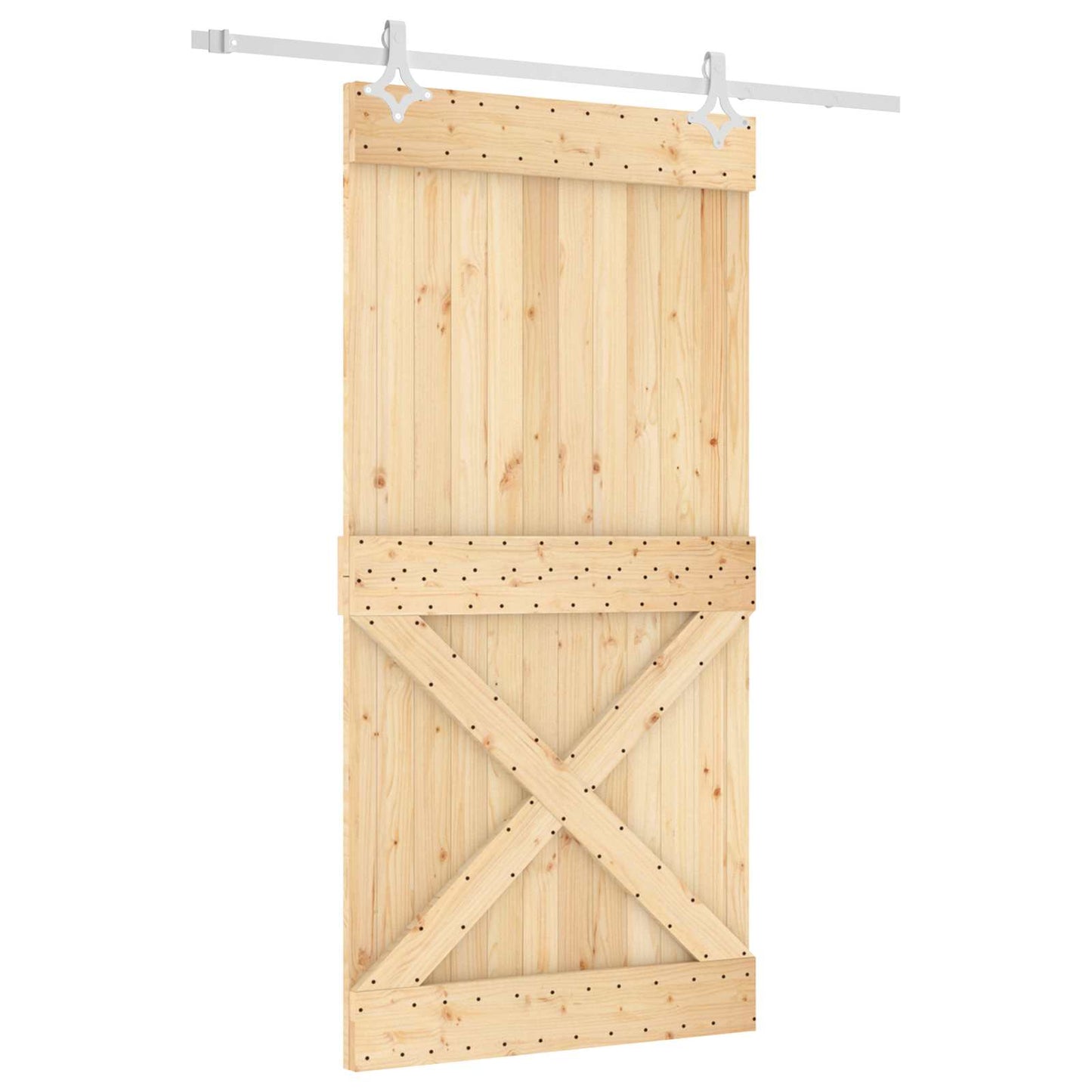 Sliding Door 100 x 210 cm Solid Pine Wood (Untreated)