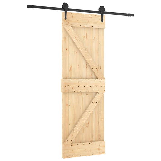 Sliding Door 70 x 210 cm Solid Pine Wood (Untreated)