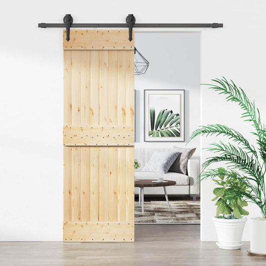 Sliding Door 70 x 210 cm Solid Pine Wood (Untreated)
