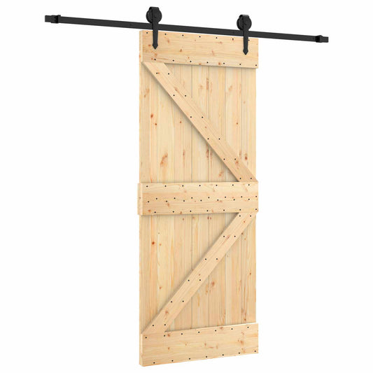 Sliding Door 85 x 210 cm Solid Pine Wood (Untreated)