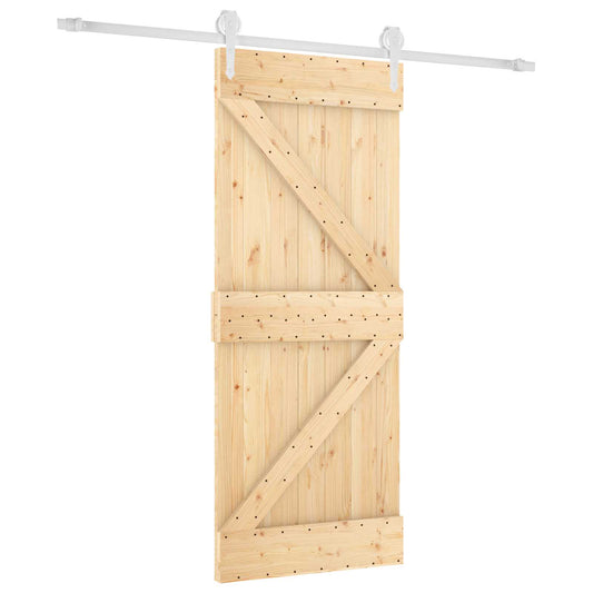 Sliding Door 85 x 210 cm Solid Pine Wood (Untreated)