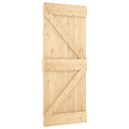 Sliding Door 85 x 210 cm Solid Pine Wood (Untreated)