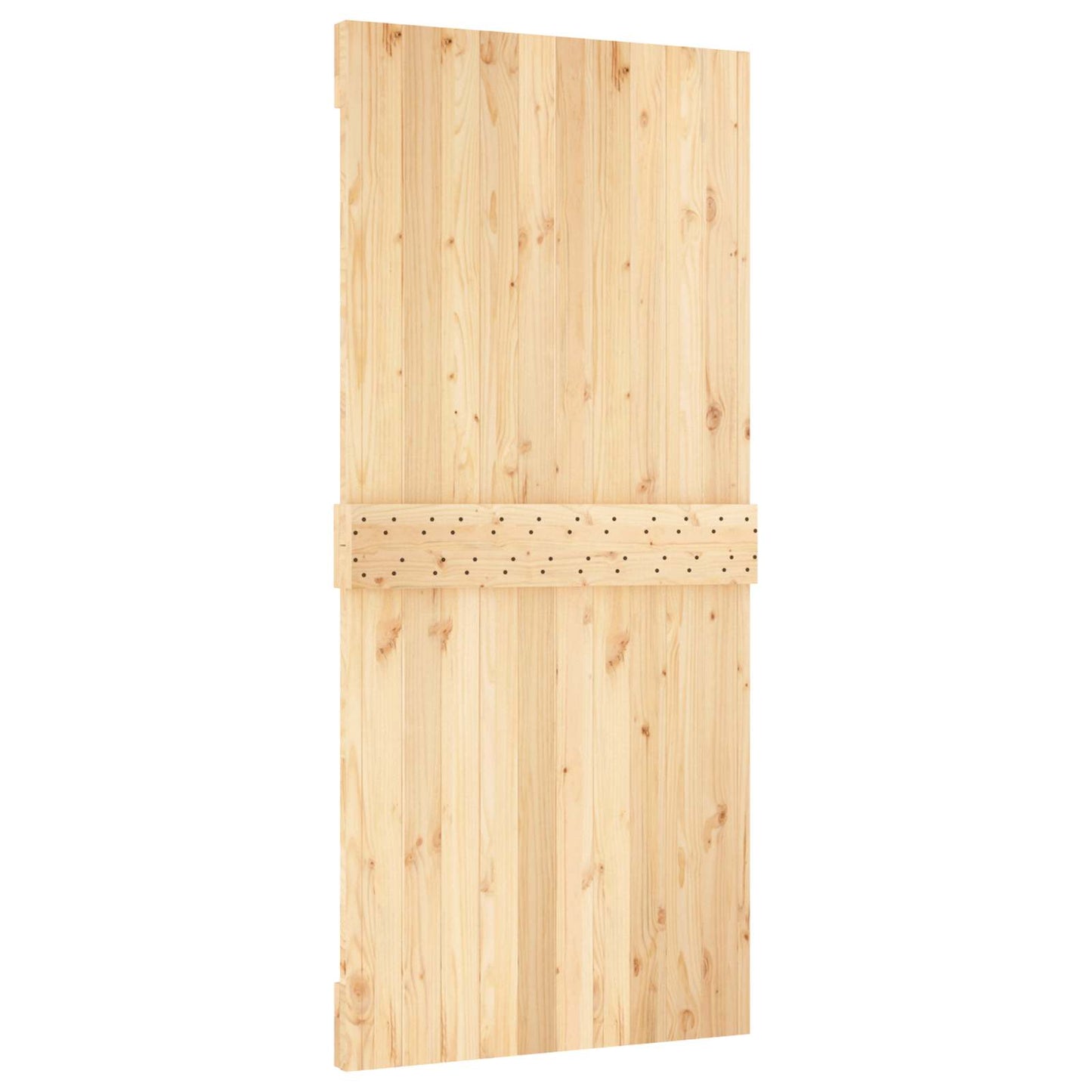 Sliding Door Natural and White 95 x 210 cm Solid Pine Wood