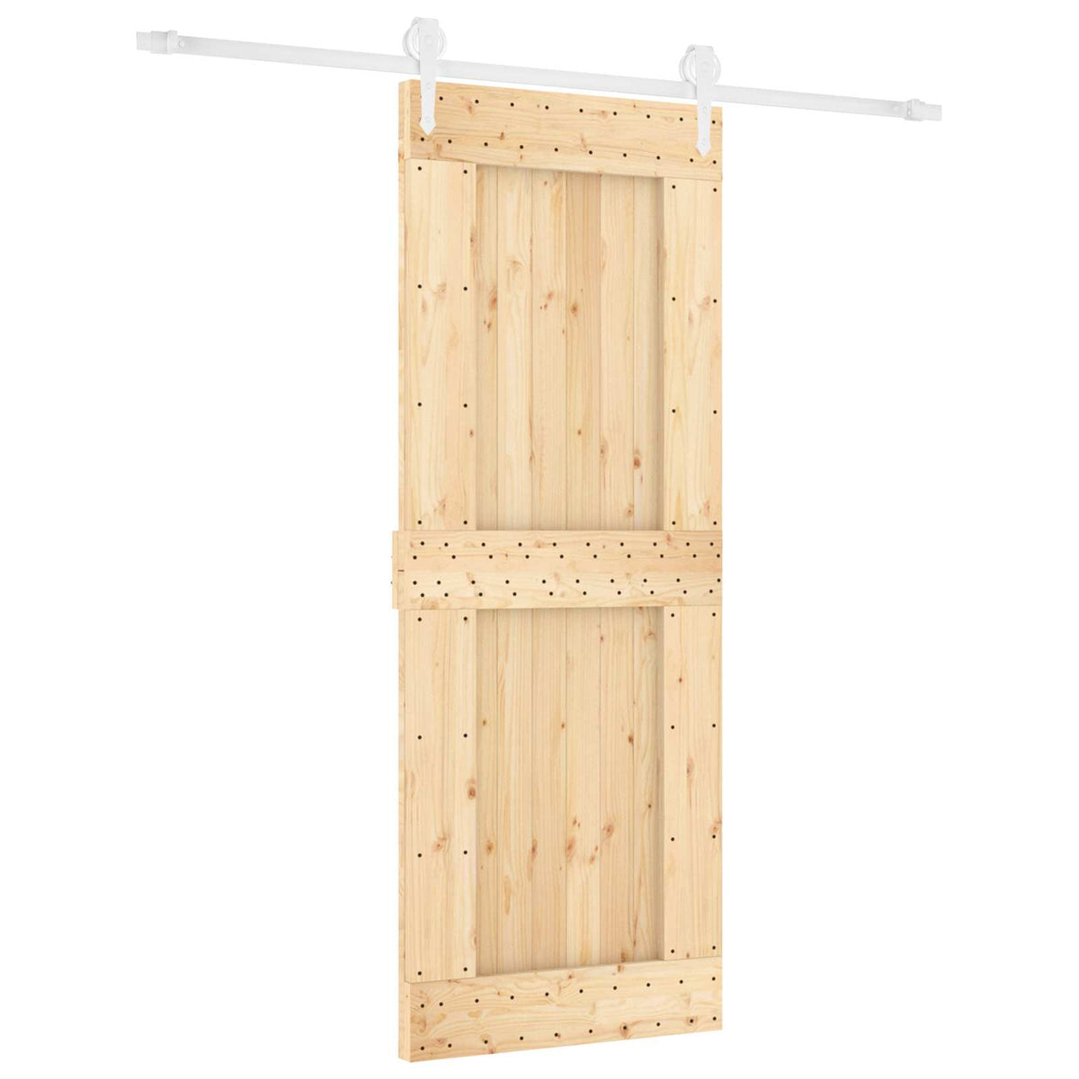 Sliding Door 80 x 210 cm Solid Pine Wood (Untreated)