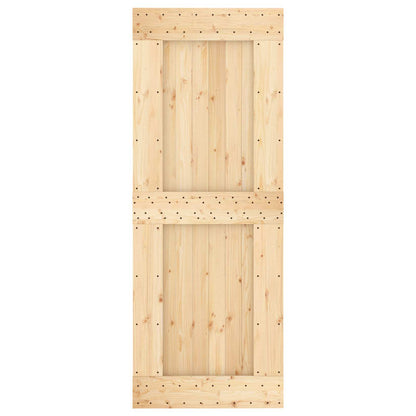 Sliding Door 80 x 210 cm Solid Pine Wood (Untreated)
