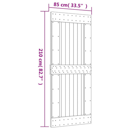 Sliding Door Natural and White 85 x 210 cm Solid Pine Wood