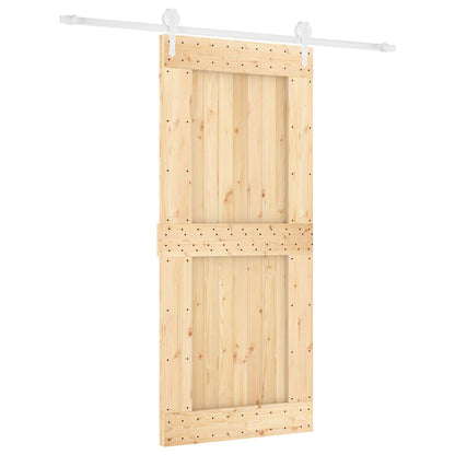 Sliding Door 90 x 210 cm Solid Pine Wood (Untreated)