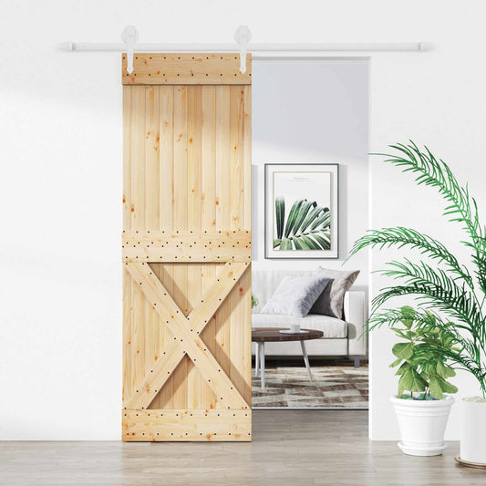 Sliding Door 70 x 210 cm Solid Pine Wood (Untreated)