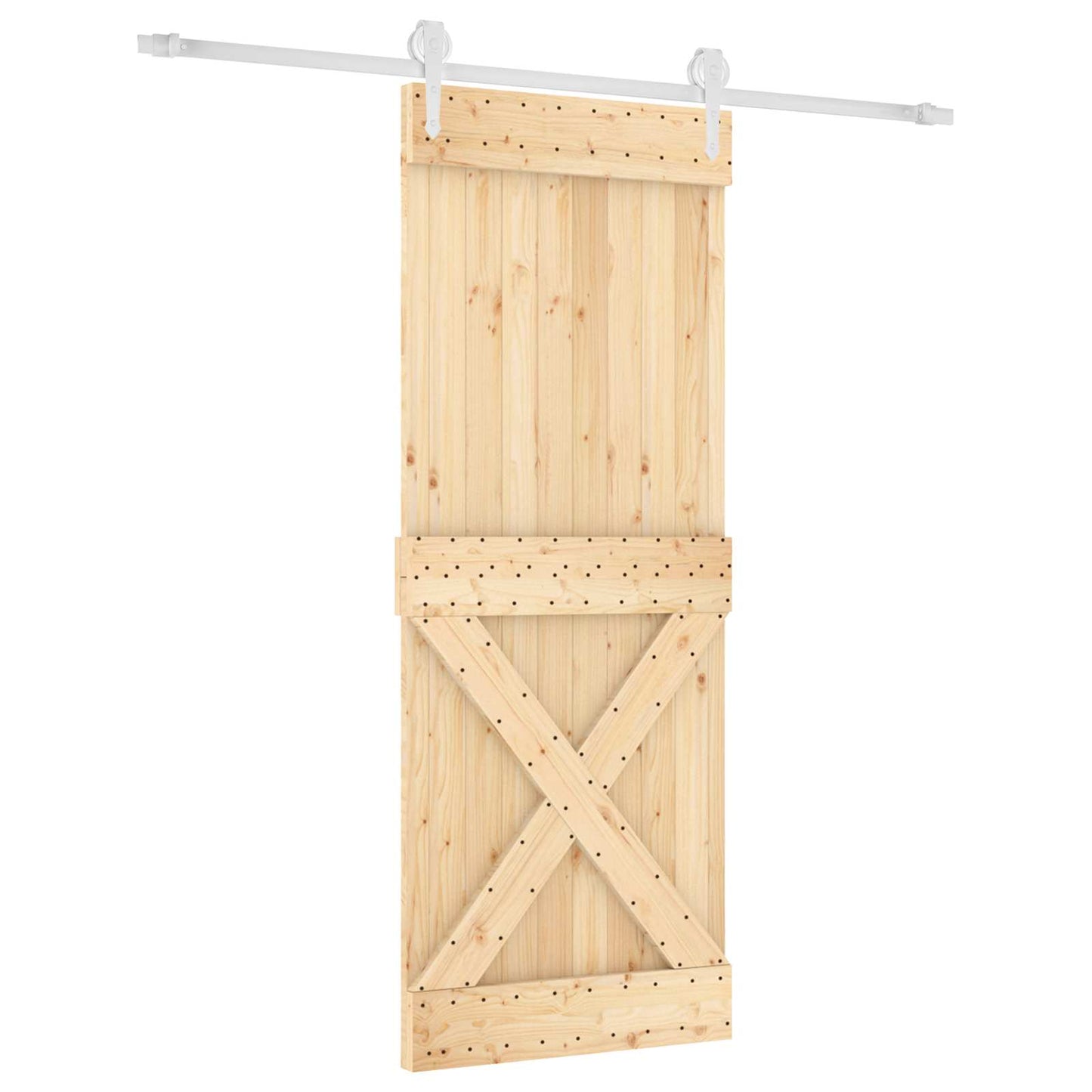 Sliding Door 80 x 210 cm Solid Pine Wood (Untreated)