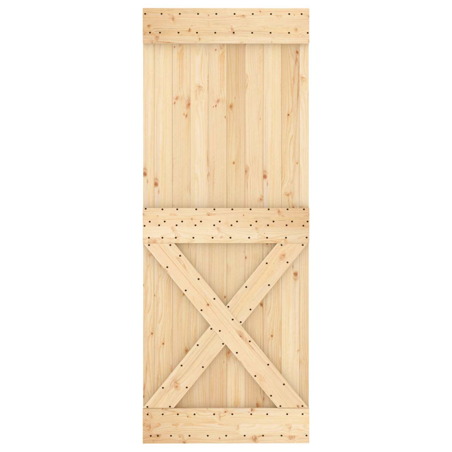 Sliding Door 80 x 210 cm Solid Pine Wood (Untreated)