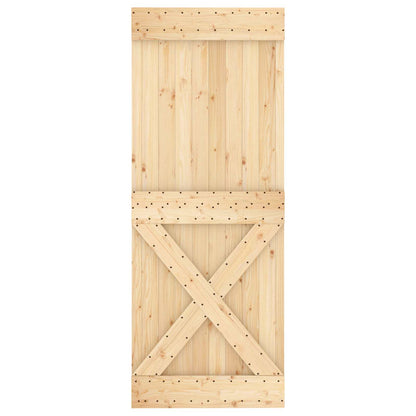 Sliding Door 80 x 210 cm Solid Pine Wood (Untreated)