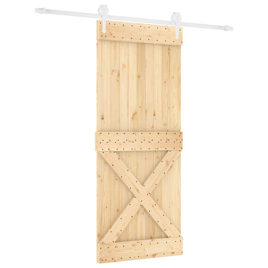 Sliding Door 85 x 210 cm Solid Pine Wood (Untreated)