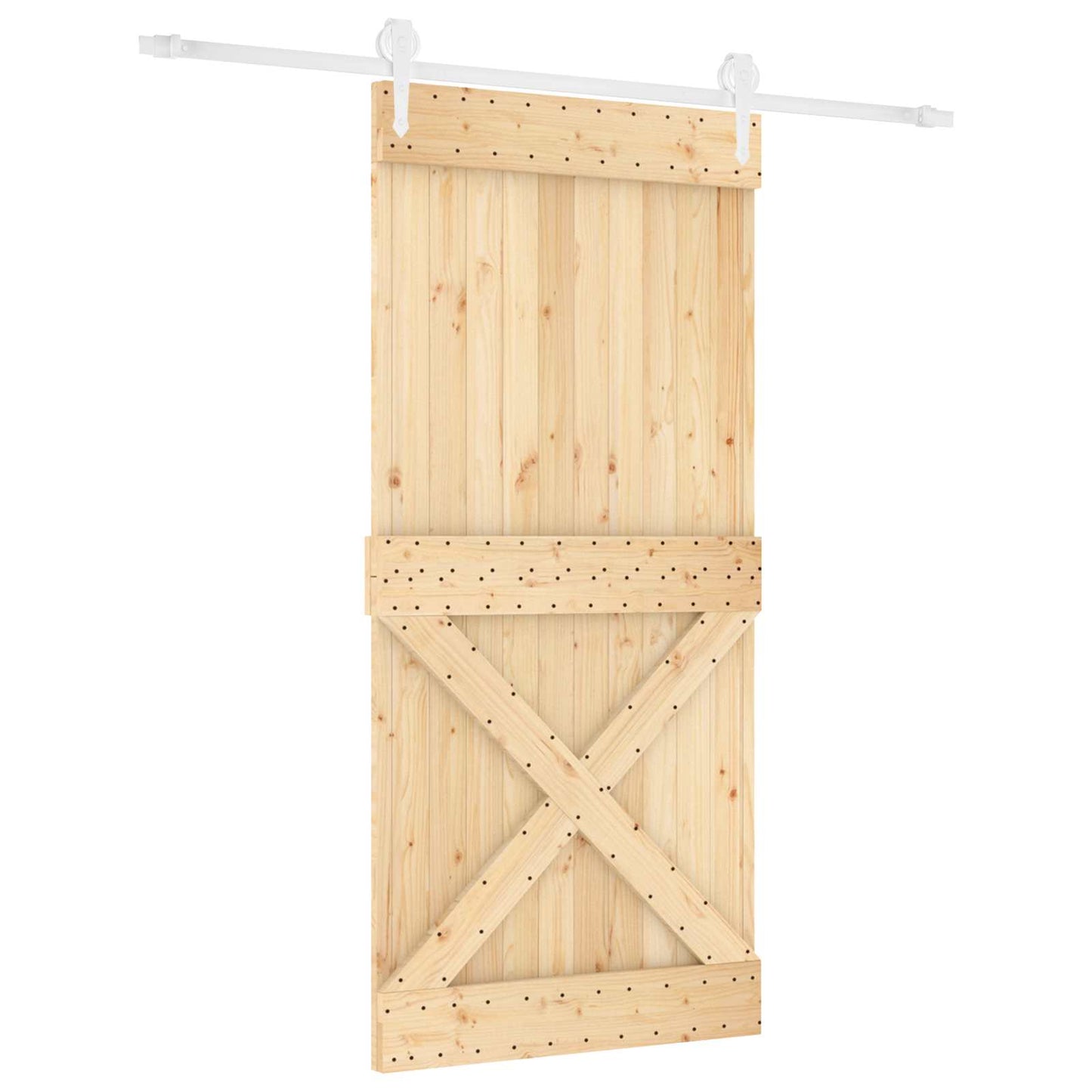 Sliding Door 95 x 210 cm Solid Pine Wood (Untreated)