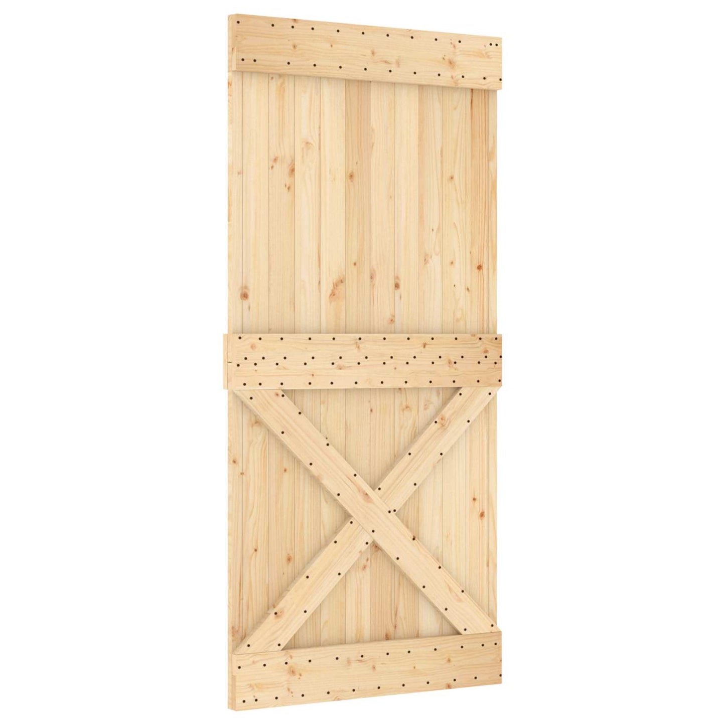 Sliding Door 95 x 210 cm Solid Pine Wood (Untreated)