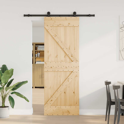 Sliding Door NARVIK 70 x 210 cm (152.5 cm) Natural and Black