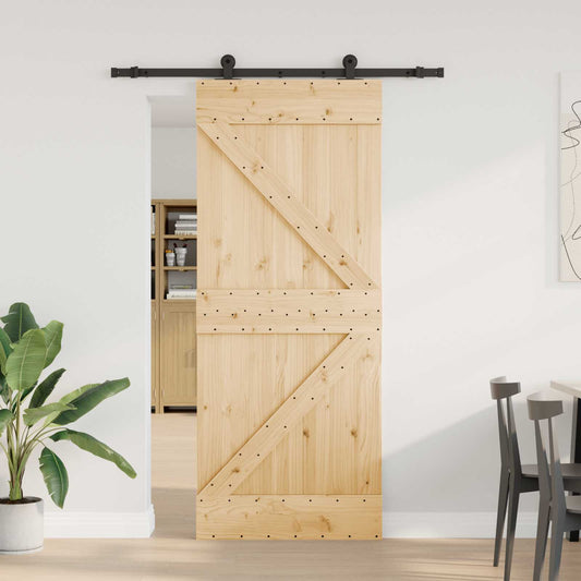 Sliding Door NARVIK 85 x 210 cm (152.5 cm) Natural and Black