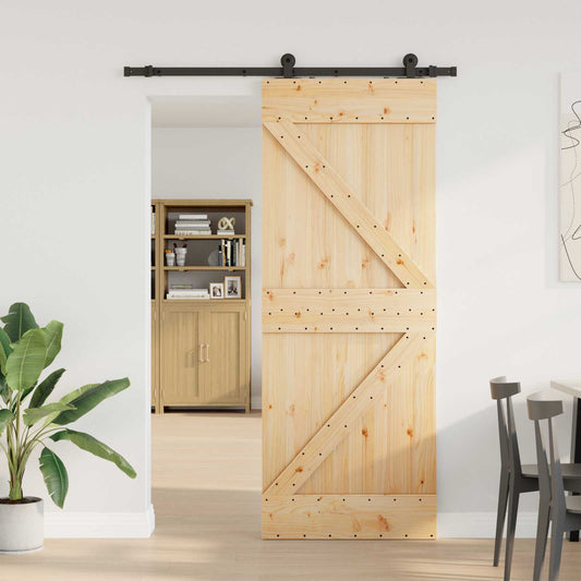 Sliding Door NARVIK 80 x 210 cm (152.5 cm) Natural and Black