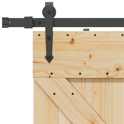 Sliding Door NARVIK Natural and Black 80 x 210 cm (152.5 cm)