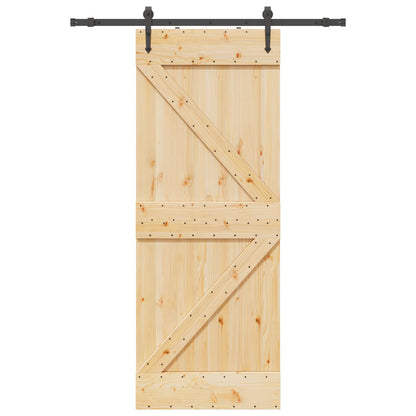 Sliding Door NARVIK Natural and Black 80 x 210 cm (152.5 cm)