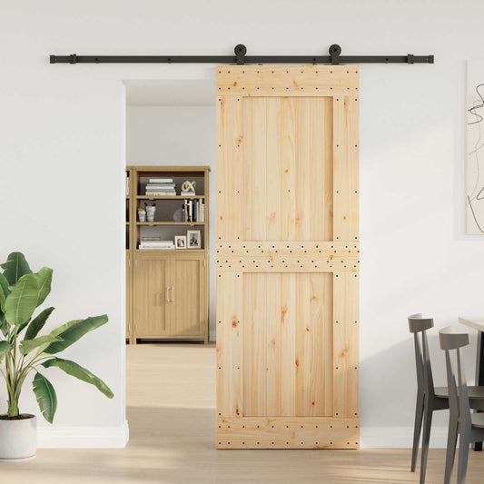 Sliding Door NARVIK 85 x 210 cm (213.5 cm) Natural and Black