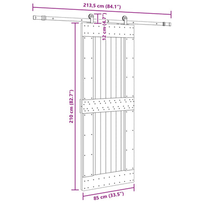 Sliding Door NARVIK 85 x 210 cm (213.5 cm) Natural and Black