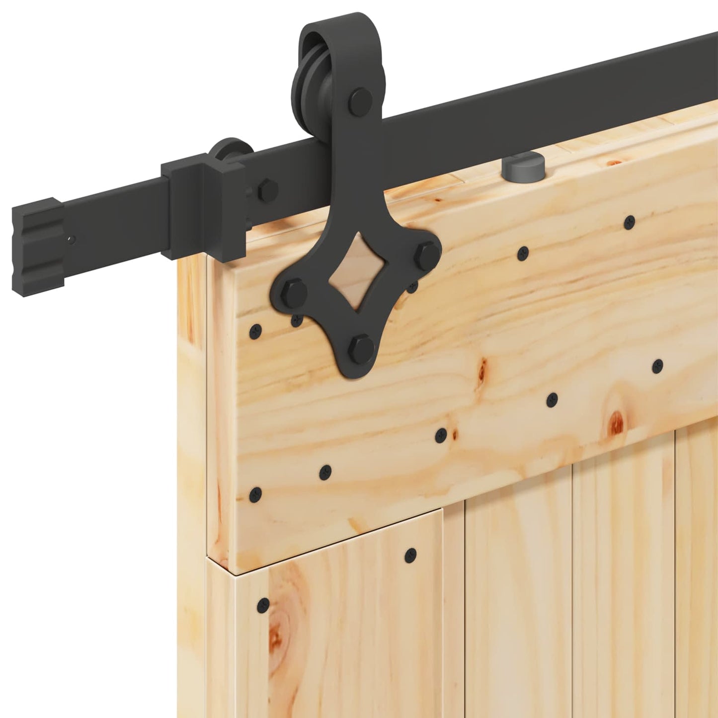 Sliding Door NARVIK Natural and Black 95 x 210 cm (213.5 cm)