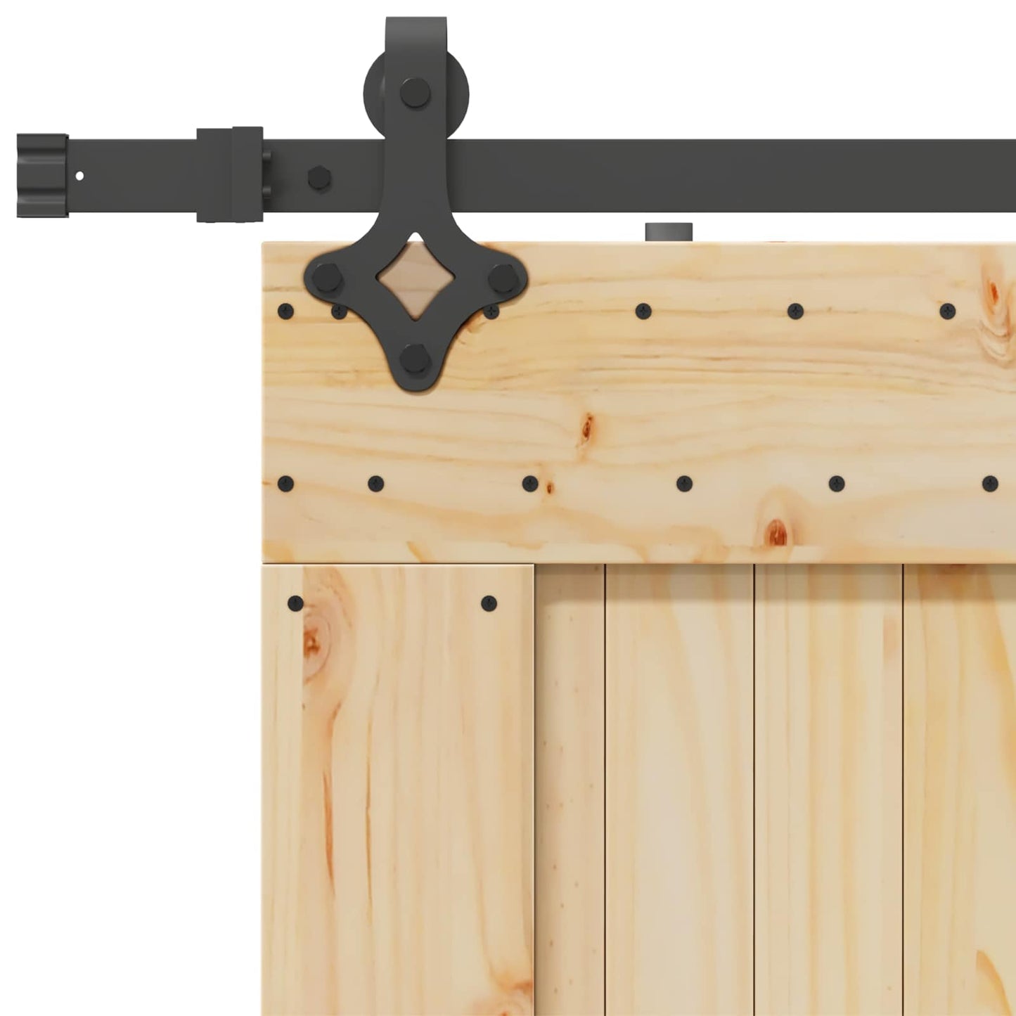 Sliding Door NARVIK Natural and Black 95 x 210 cm (213.5 cm)