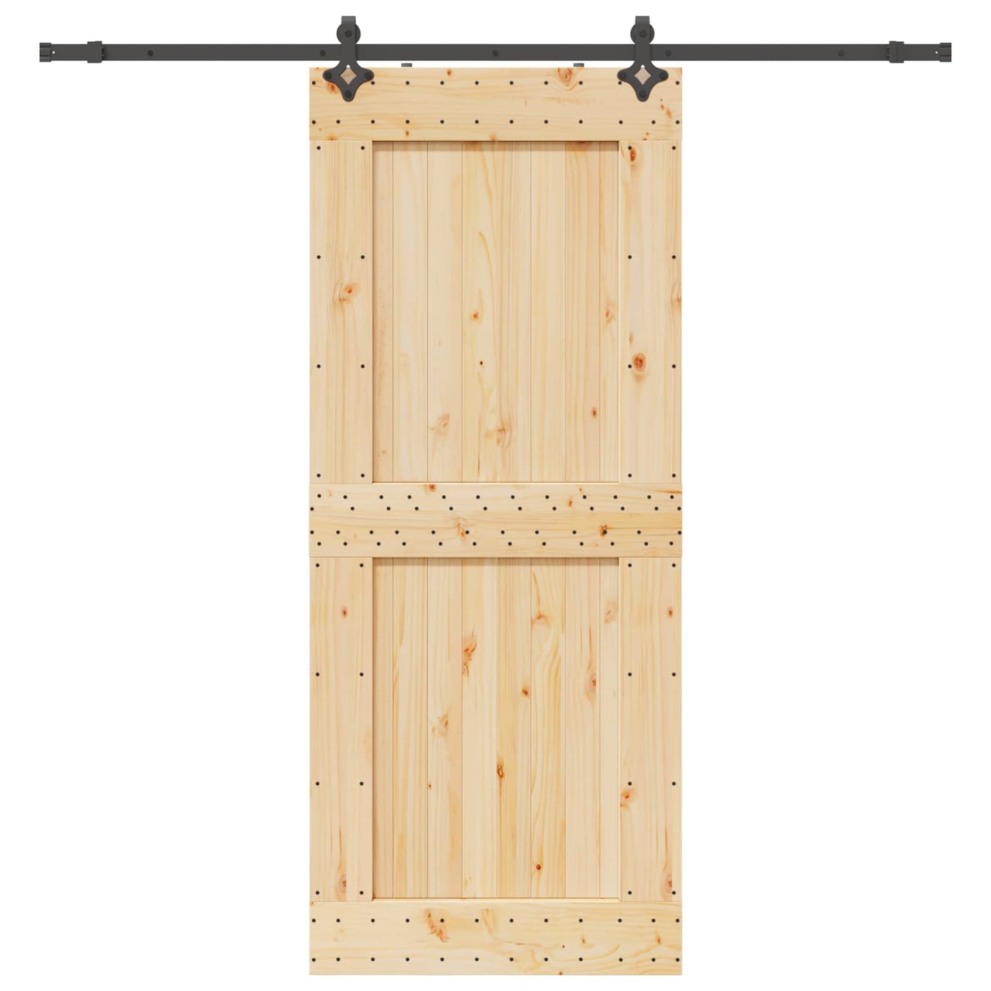 Sliding Door NARVIK Natural and Black 95 x 210 cm (213.5 cm)
