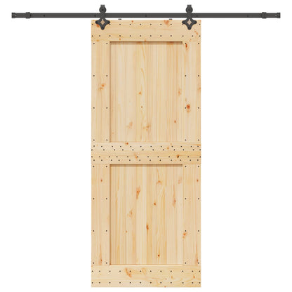 Sliding Door NARVIK Natural and Black 95 x 210 cm (213.5 cm)
