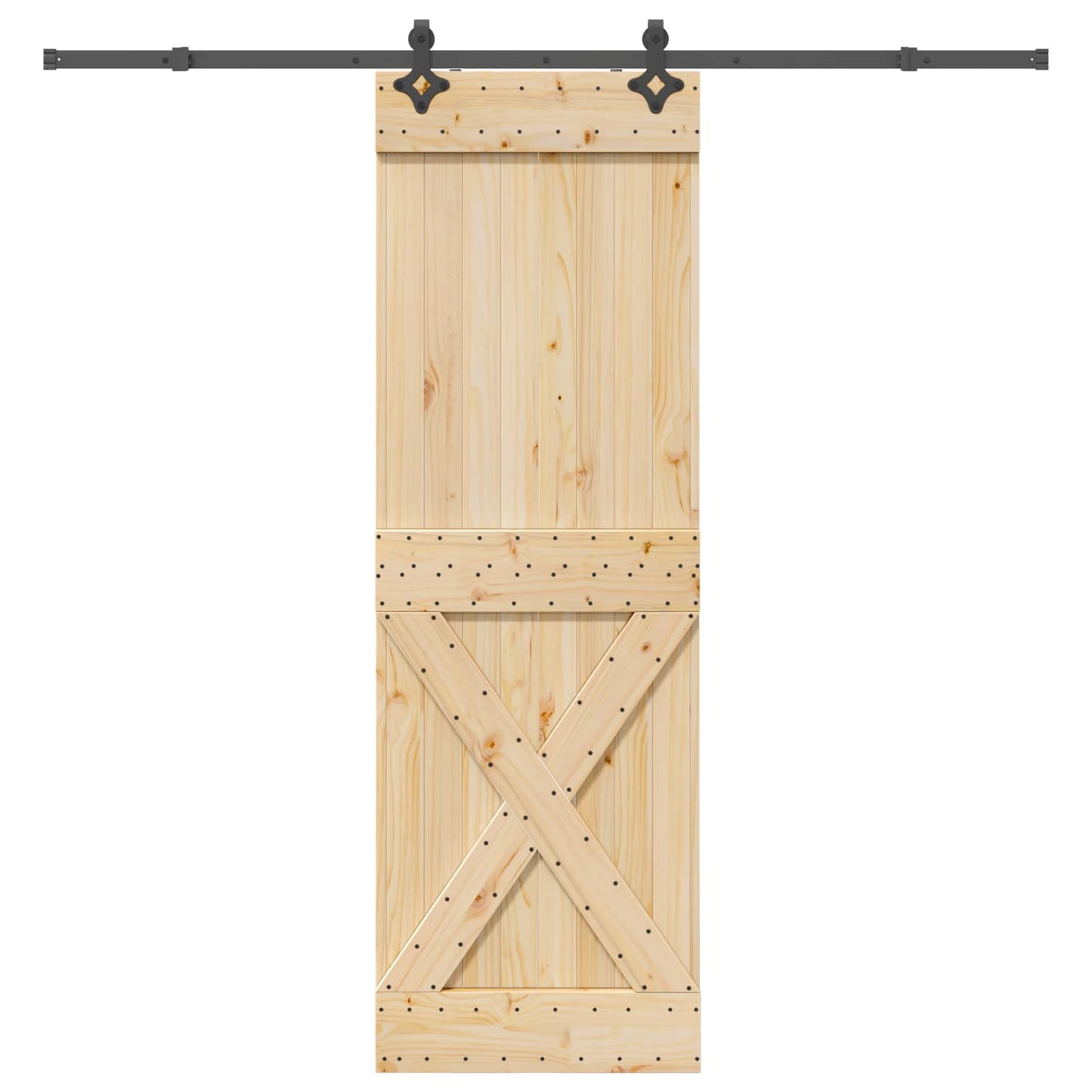 Sliding Door NARVIK Natural and Black 70 x 210 cm (213.5 cm)