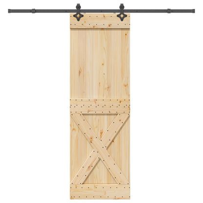 Sliding Door NARVIK Natural and Black 70 x 210 cm (213.5 cm)