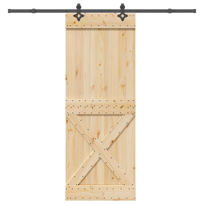 Sliding Door NARVIK Natural and Black 85 x 210 cm (213.5 cm)