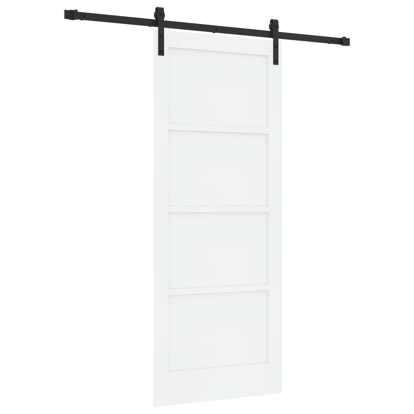 Sliding Door White and Black 83 x 202 cm Solid Pine Wood