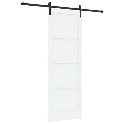 Sliding Door White and Black 83 x 232 cm Solid Pine Wood