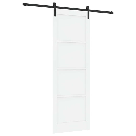 Sliding Door White and Black 83 x 232 cm Solid Pine Wood
