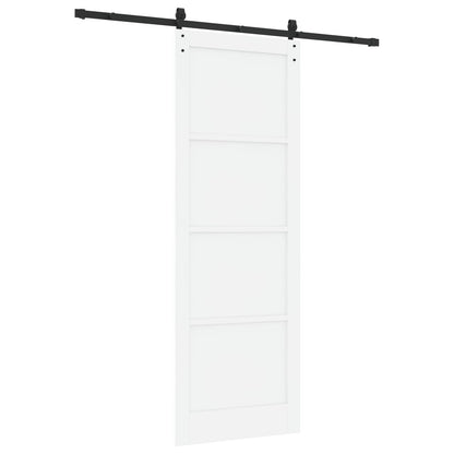 Sliding Door White and Black 83 x 232 cm Solid Pine Wood