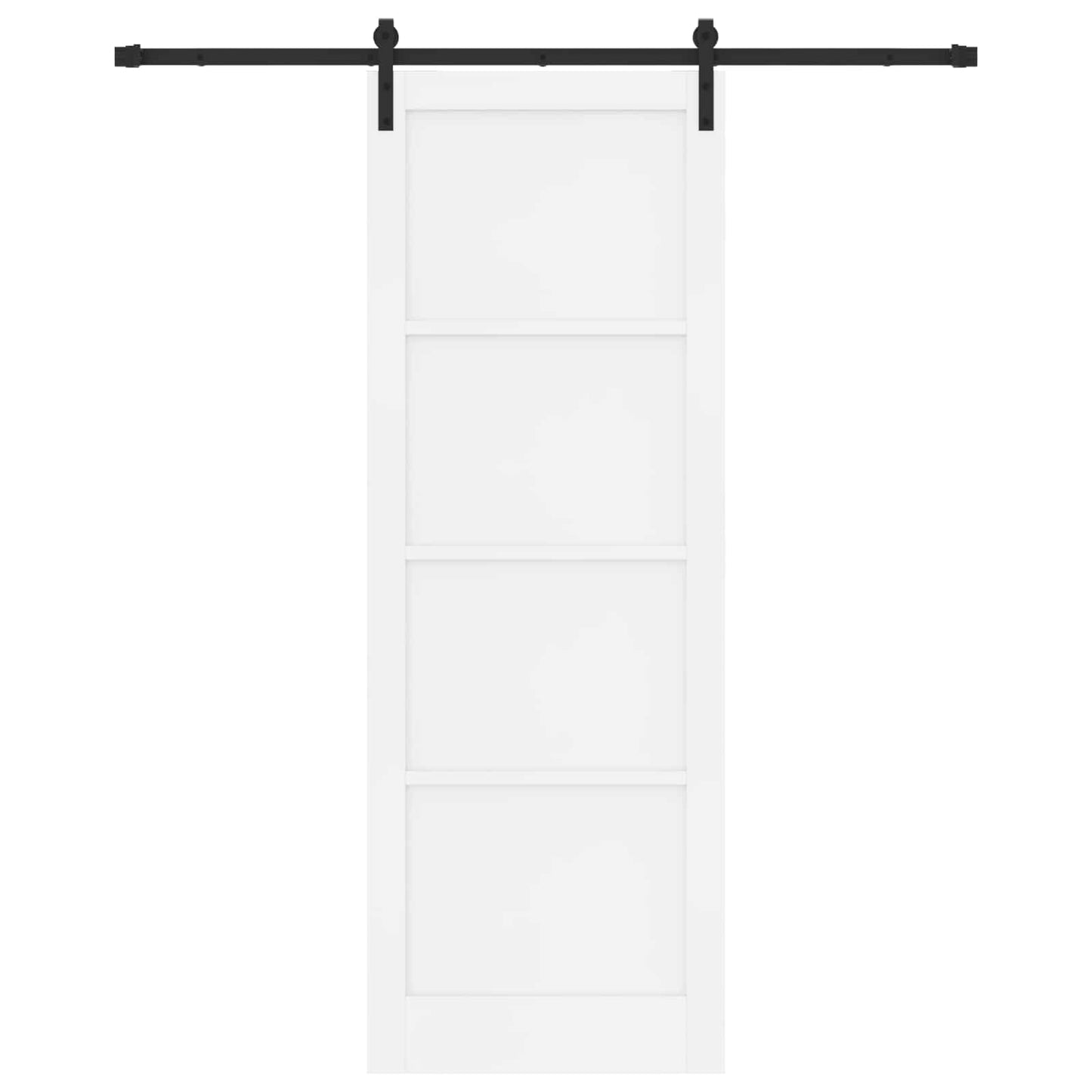 Sliding Door White and Black 83 x 232 cm Solid Pine Wood