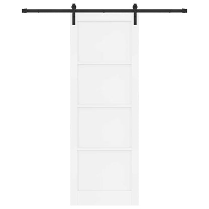 Sliding Door White and Black 83 x 232 cm Solid Pine Wood