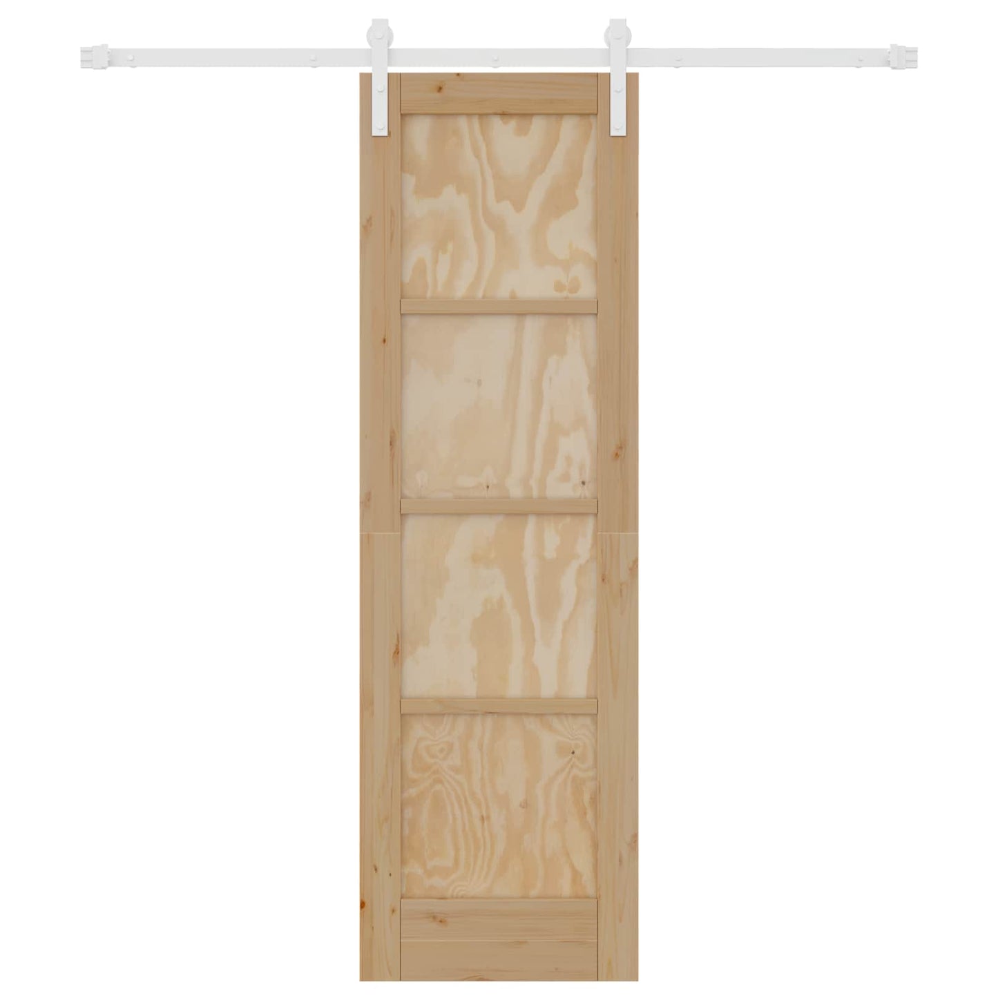 Sliding Door Natural and White 61 x 198.5 cm Solid Pine Wood