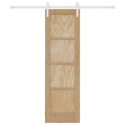 Sliding Door Natural and White 61 x 198.5 cm Solid Pine Wood